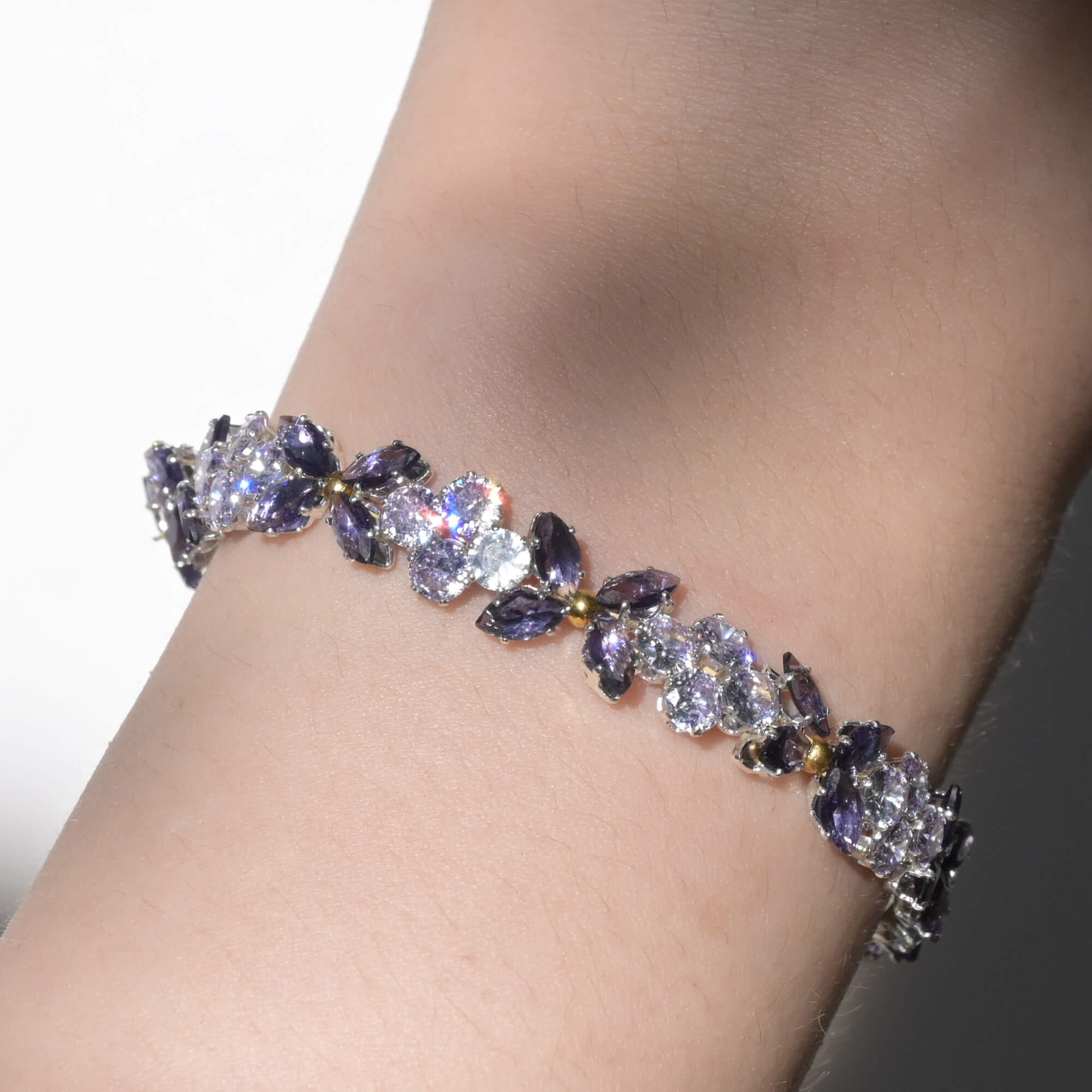 sparkling purple butterfly bracelet