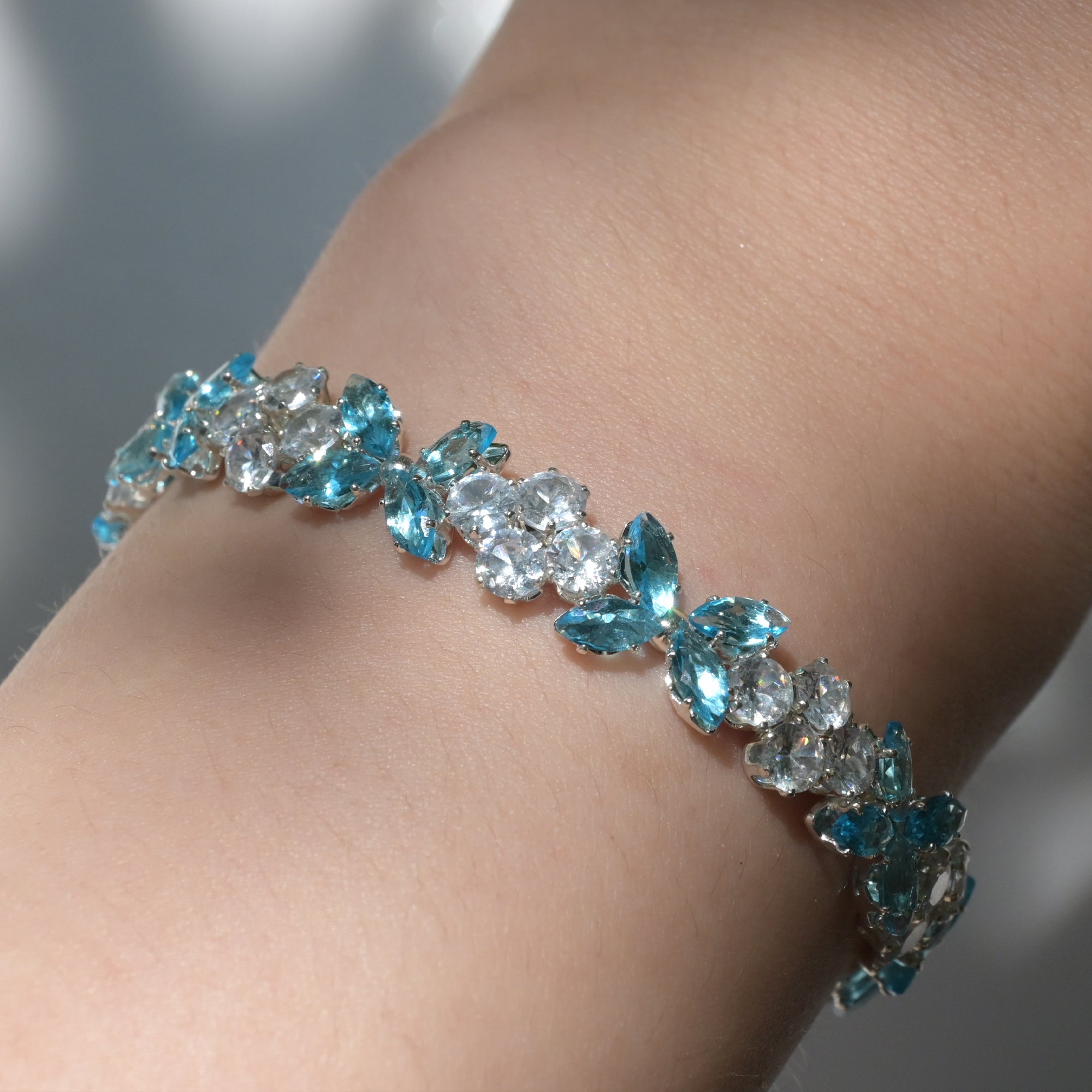 sparkling blue butterfly bracelet