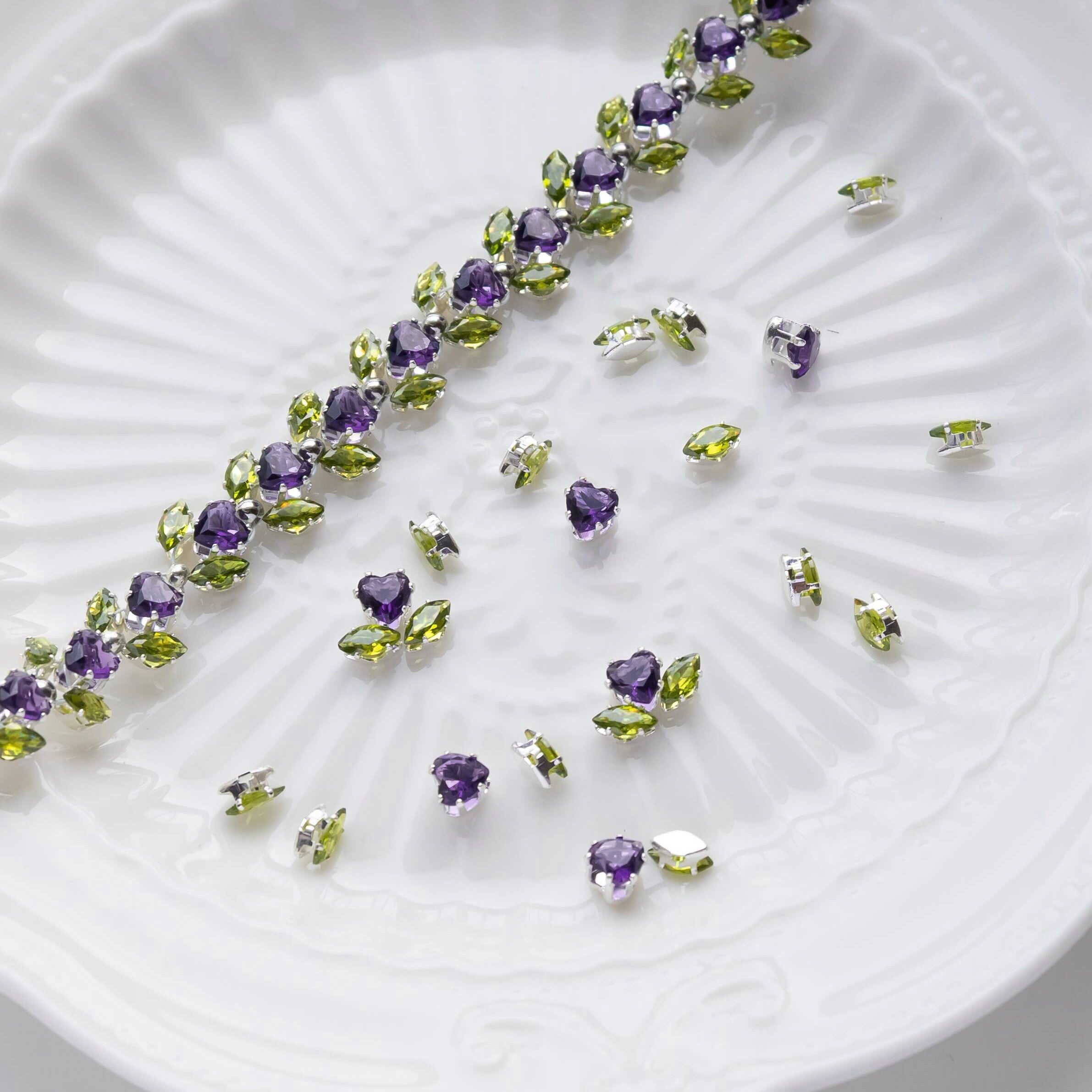 Lavender Heart Blossom Bracelet