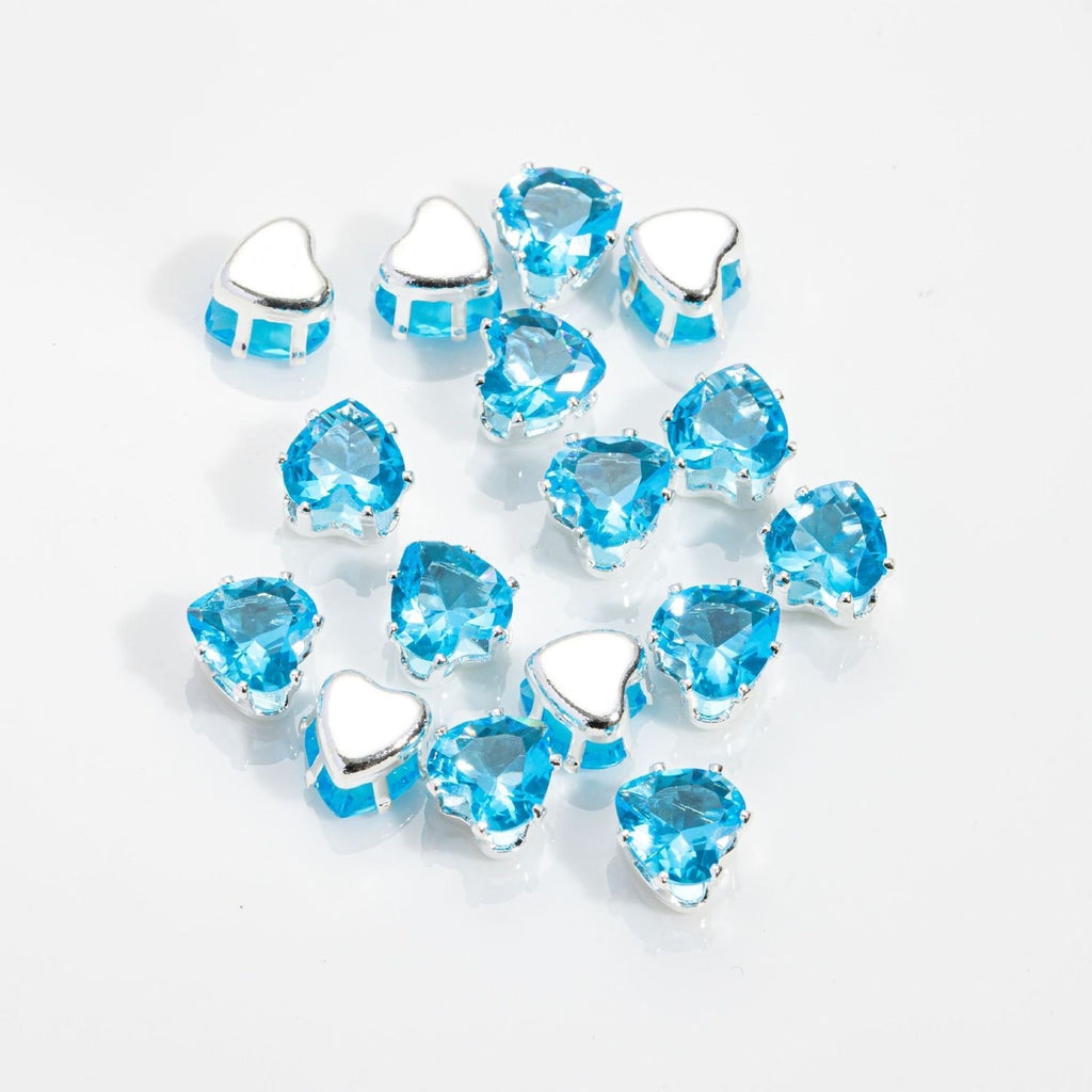 Heart claw inlaid with diamonds 5mm（30pcs）