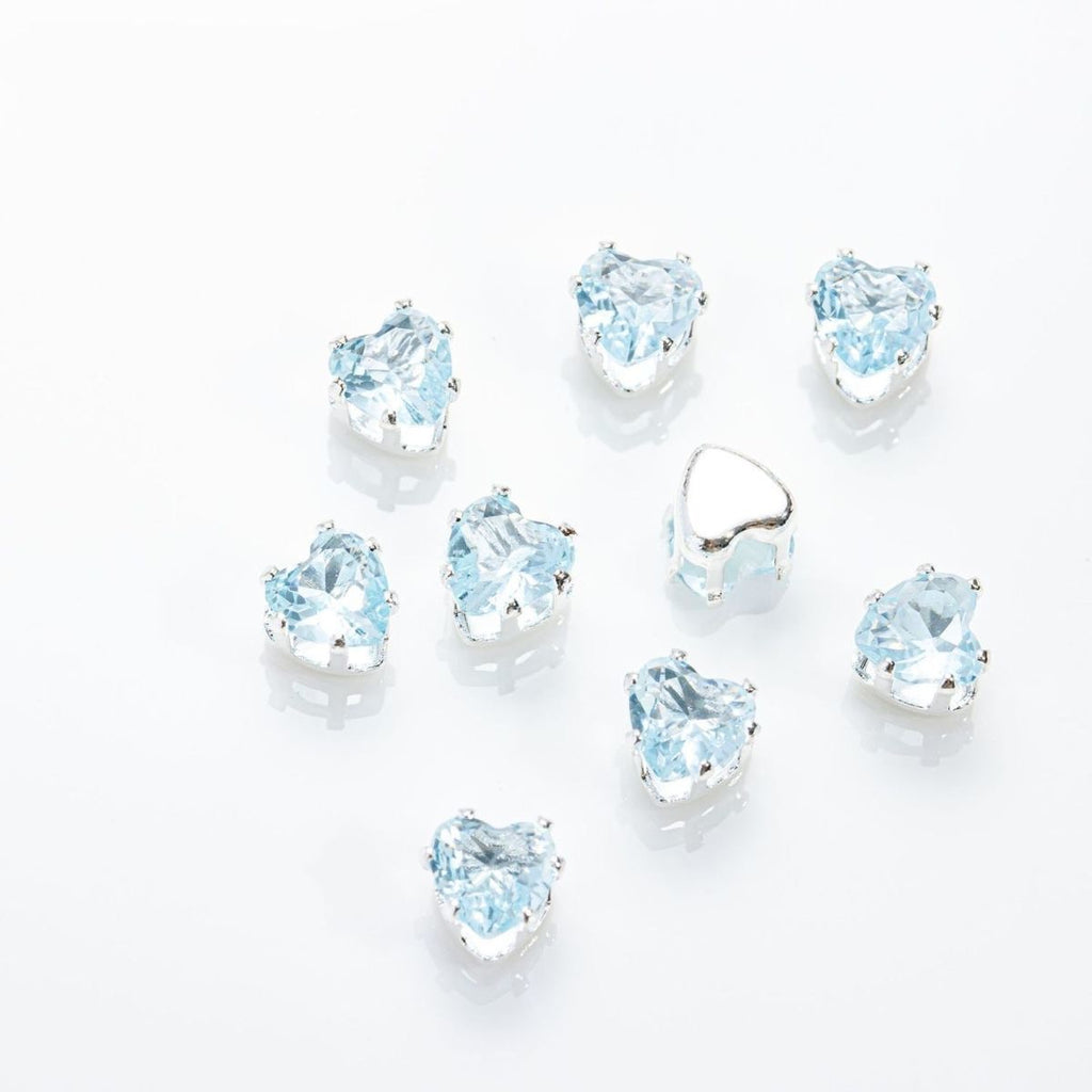 Heart Claw Inlaid With Diamonds 4mm（50pcs）